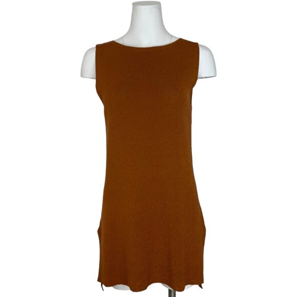 The Fold London Montello Knitted Tunic Sweater Tank M Terracotta Sleeveless Fall - Picture 1 of 12